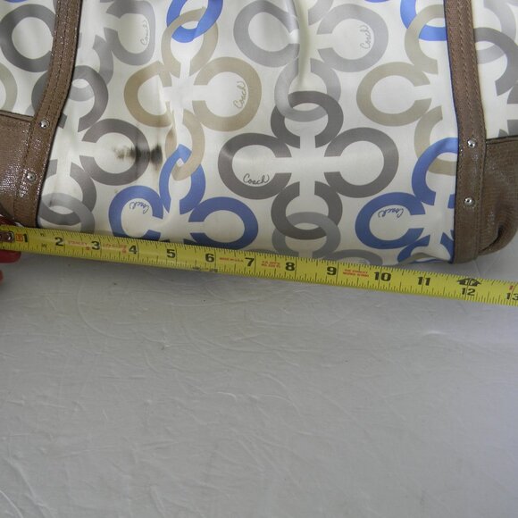 COACH ALEXANDRA CHAIN LINK CLOVER SIGNATURE C  MULTICOLOR SHOULDER BAG F20806 - Picture 3 of 10